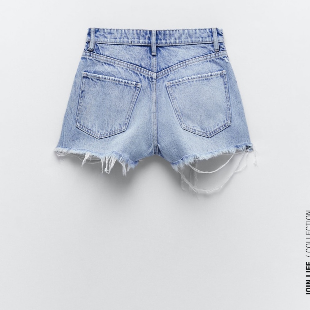 Zara Frayed High Rise Shorts - Picture 6 of 8